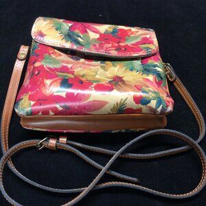Patricia Nash Crossbody Bag Purse Floral Leather Magnetic Closure